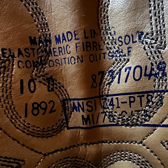 📌Cowboy Boots Dark Brown Oil Resistant Hypalon Non-Marking looks like new - Picture 13 of 16